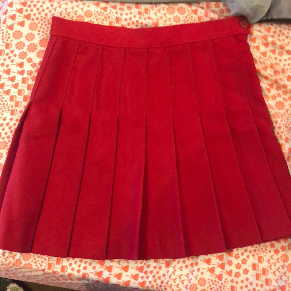 Red American apparel pleaded skirt brand new